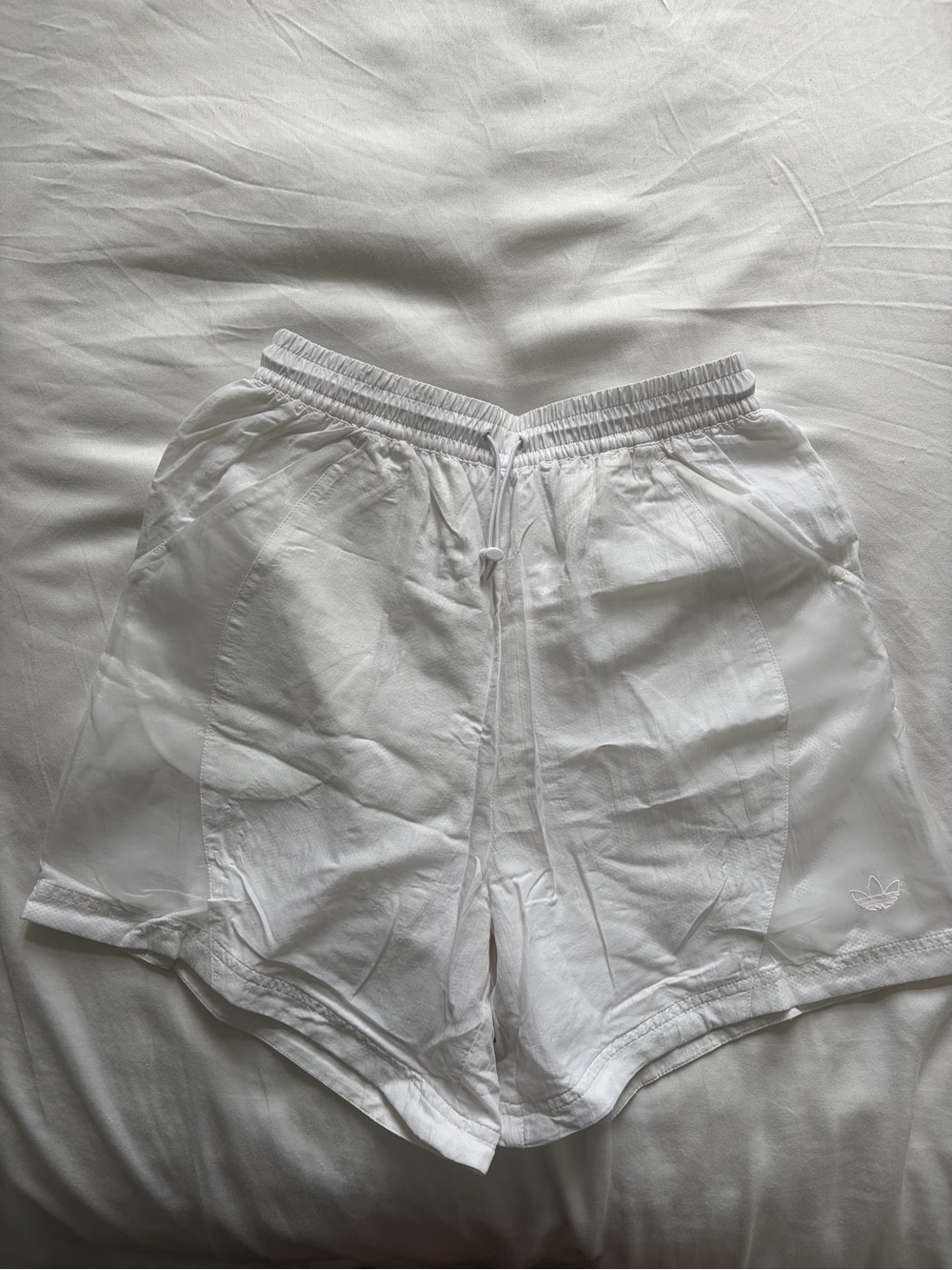 adidas Originals Women's White Athletic Drawstring Shorts